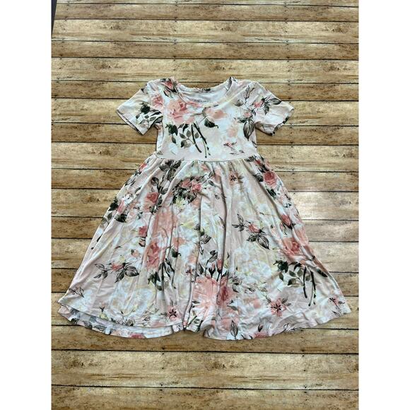 Posh Peanut Other - Posh Peanut Vintage Pink Rose Bamboo Twirl Dress 3T